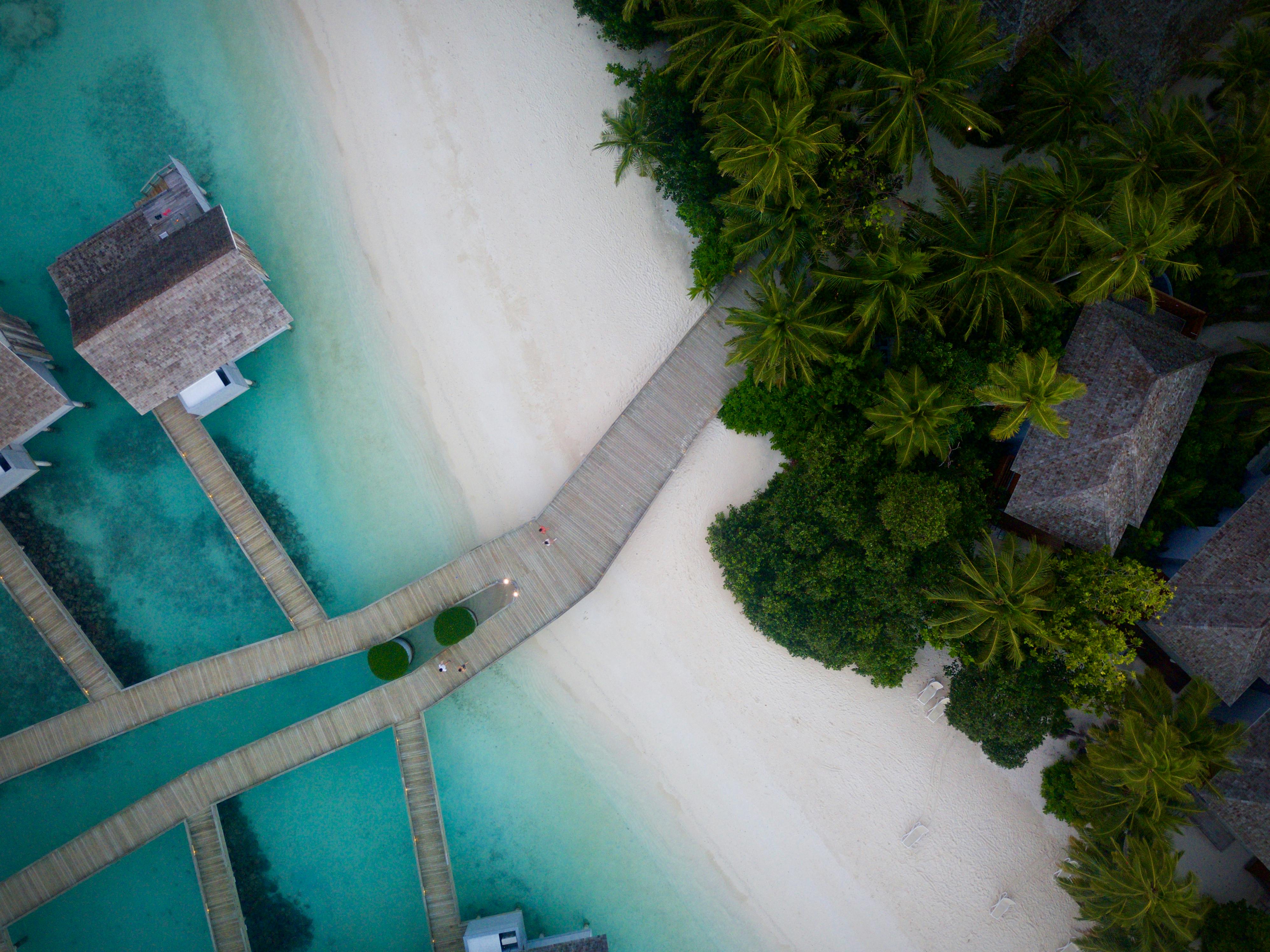 Maldives overwater walkway